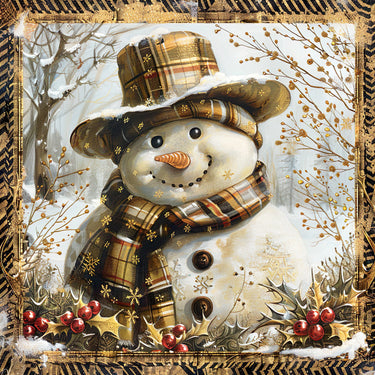 Rustic Snowman Sign, DCO-102296, Sign For Wreath, 10x10in Metal Sign